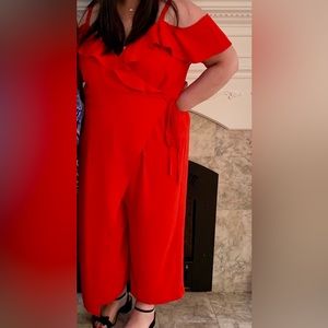 Eloquii Red Formal Jumpsuit